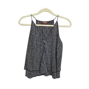 JONDIE Cropped Blue and Cream Striped Tank Top size Small